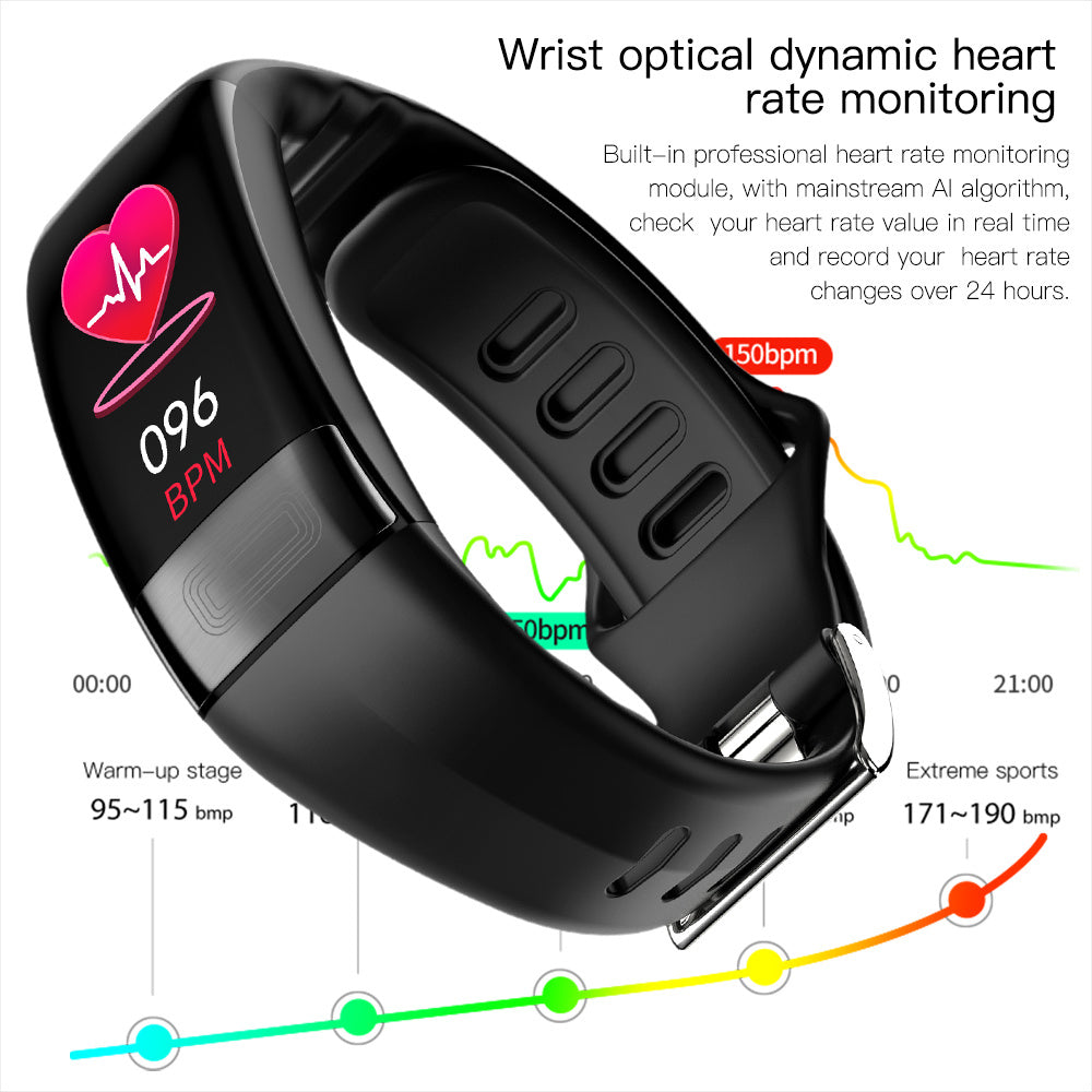 Body Temperature Smart Bracelet ECG Heart Rate Blood Pressure Blood Oxygen Health Test Sleep Exercise Waterproof